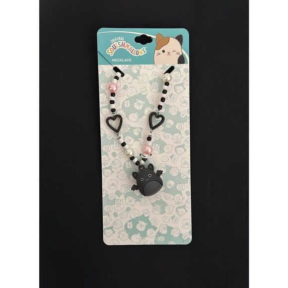 Squishmallows Emily Black Bat Beaded Necklace